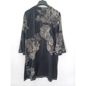 Citron Santa Monica Silk Linen Kimono Top Jacket Petite Large Boho Eclectic‎ Art